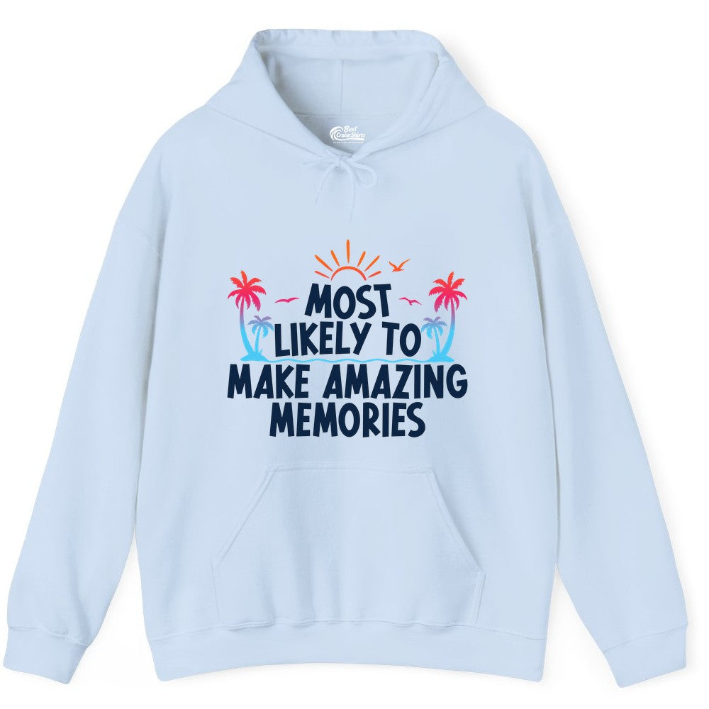 Most Likely To Make Amazing Memories Tropical Beach Trip Shirt Hoodie - View 10 - Best Cruise Shirts