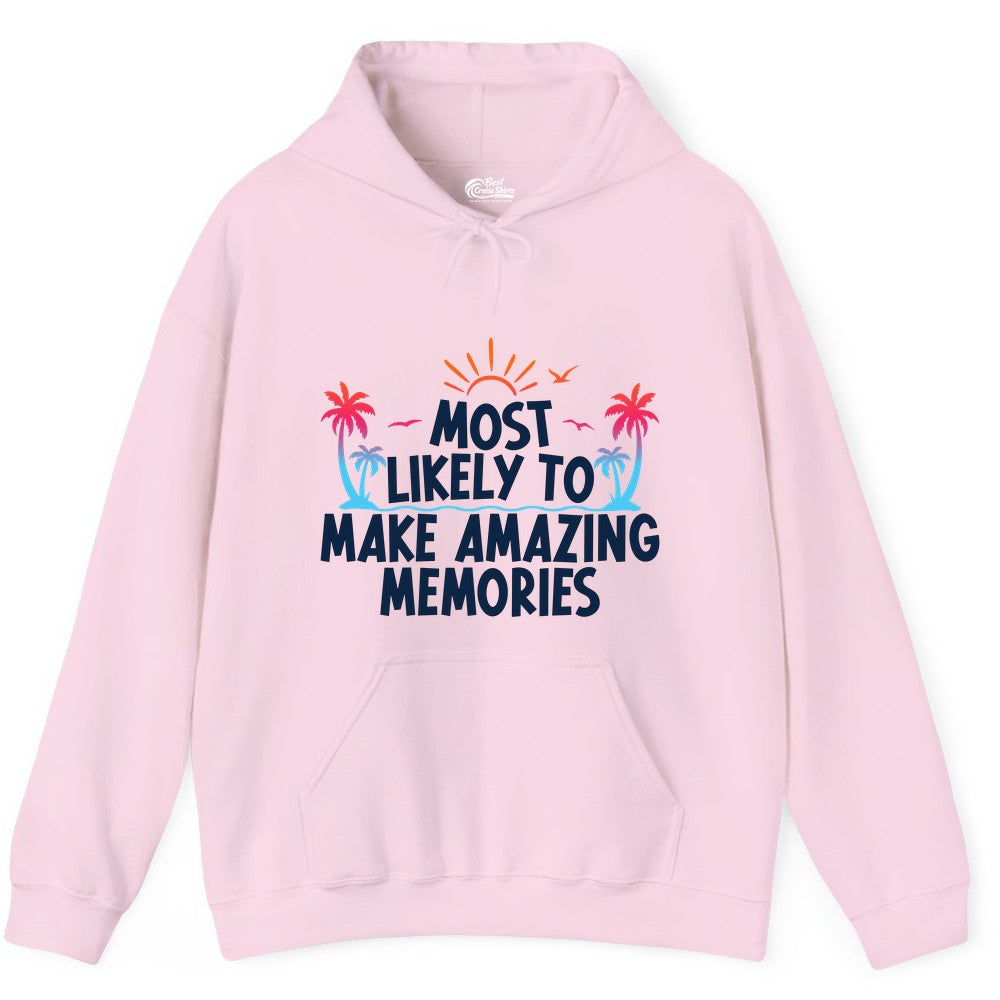 Most Likely To Make Amazing Memories Tropical Beach Trip Shirt Hoodie - View 11 - Best Cruise Shirts