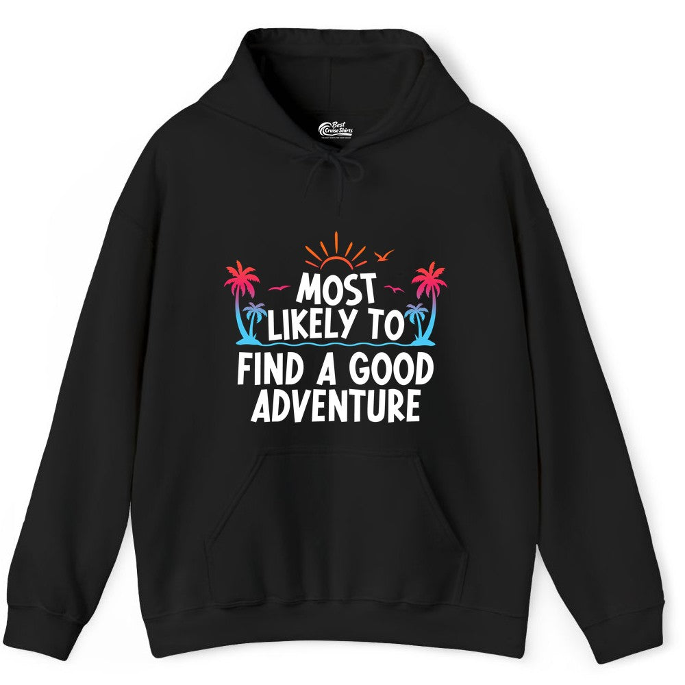 Tropical Adventure Shirt - Sunset Palm Trees Bold Motivational Design Hoodie - View 2 - Best Cruise Shirts