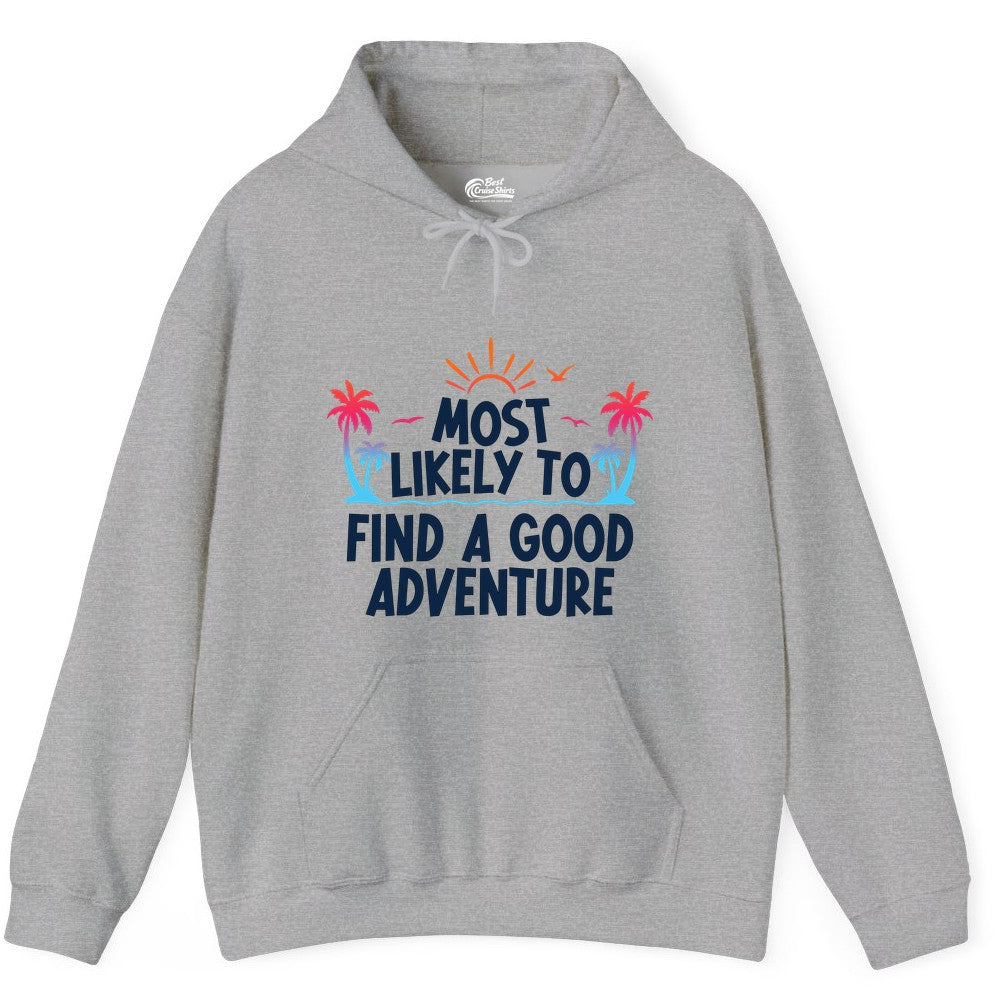 Tropical Adventure Shirt - Sunset Palm Trees Bold Motivational Design Hoodie - View 8 - Best Cruise Shirts