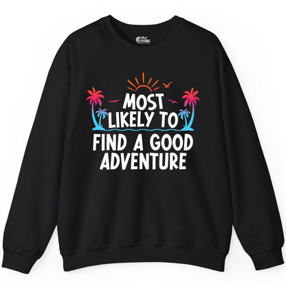 Tropical Adventure Shirt - Sunset Palm Trees Bold Motivational Design Sweatshirt - View 2 - Best Cruise Shirts