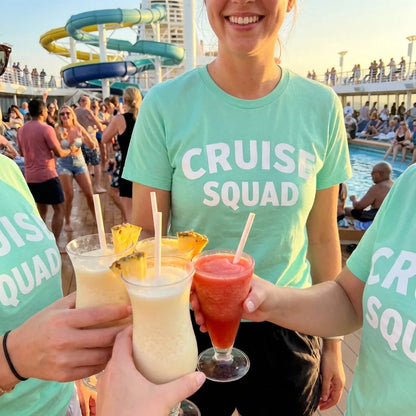 Lifestyle View — Cruise Squad Shirt - Bold Matching Group Cruise Vacation Tee — T-Shirt