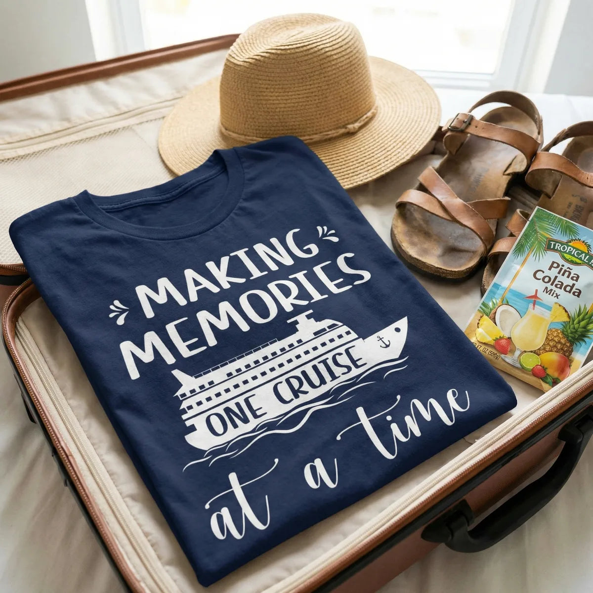 Lifestyle View — Making Memories One Cruise at a Time Nautical Family Cruise Shirt — T-Shirt
