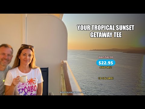 Cabo San Lucas Shirt - Tropical Sunset Palm Beach Vacation Graphic Tee — T-Shirt - Video Demo