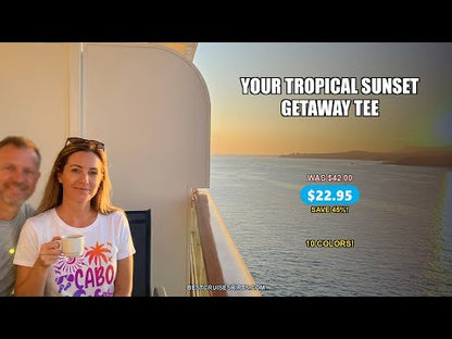 Cabo San Lucas Shirt - Tropical Sunset Palm Beach Vacation Graphic Tee — T-Shirt - Video Demo