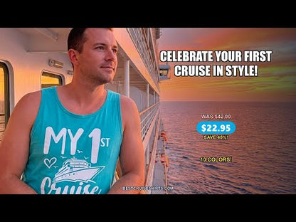 My First Cruise Shirt - Playful Lettering with Ship Heart Seagulls — T-Shirt - Video Demo