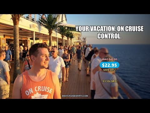 On Cruise Control Shirt - Playful Cruise Ship Bold Typography Design — T-Shirt - Video Demo