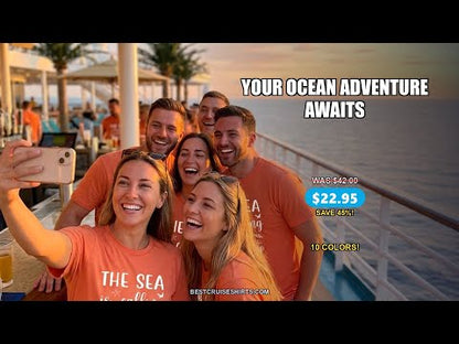 The Sea Is Calling Shirt - Ocean Typography With Shells and Starfish — T-Shirt - Video Demo