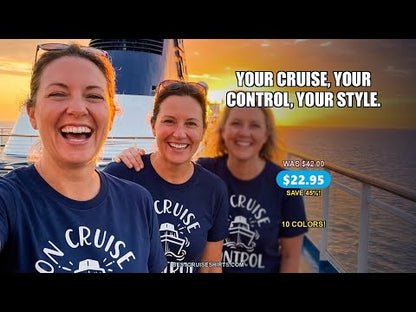 On Cruise Control Nautical Humor Shirt with Bold Ship and Waves — T-Shirt - Video Demo