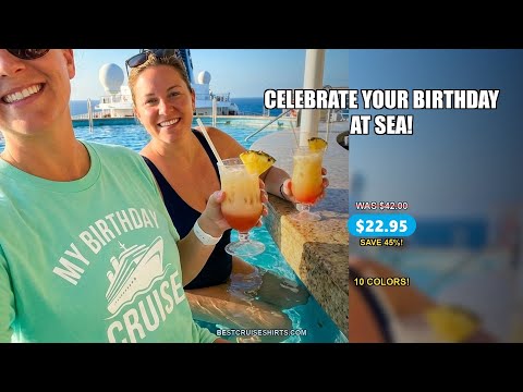 My Birthday Cruise Shirt with Bold Splash and Cruise Ship Graphic — T-Shirt - Video Demo