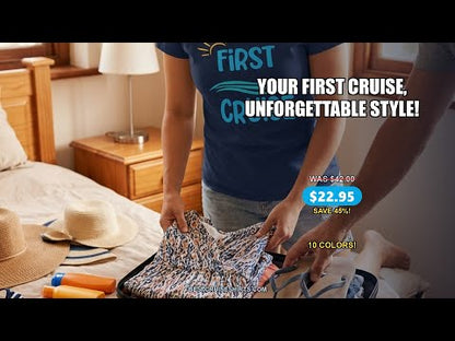 My First Cruise Shirt - Tropical Family Adventure with Playful Icons — T-Shirt - Video Demo
