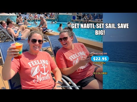 Feeling Nauti Shirt - Funny Cruise Ship Anchor Nautical Tee Design — T-Shirt - Video Demo