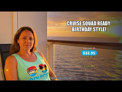 Birthday Cruise Squad Retro Sunglasses Tropical Group Shirt — T-Shirt - Video Demo
