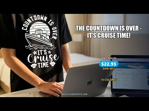 Countdown Is Over - It's Cruise Time Nautical Vacation Shirt — T-Shirt - Video Demo