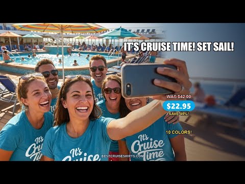 It’s Cruise Time Bold Nautical Wave Typography Cruise Shirt — T-Shirt - Video Demo