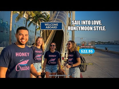 Honeymoon Cruise Shirt - Romantic Nautical Hearts Couple Apparel — T-Shirt - Video Demo