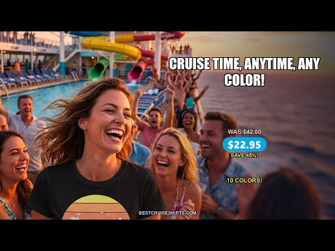 Retro Sunset Cruise Ship Palm Tree Anchor - Cruise Time Shirt — T-Shirt - Video Demo