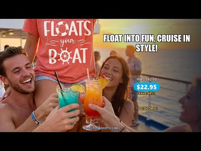 Whatever Floats Your Boat Nautical Humor Shirt With Whimsical Typography — T-Shirt - Video Demo