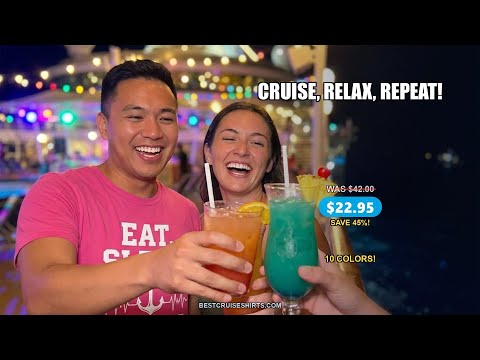Eat Sleep Cruise Repeat Shirt - Anchor Heartbeat Nautical Design — T-Shirt - Video Demo