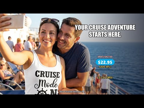 Cruise Mode On Shirt With Nautical Wheel Bold Vacation Design — T-Shirt - Video Demo