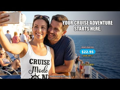 Cruise Mode On Shirt With Nautical Wheel Bold Vacation Design — T-Shirt - Video Demo