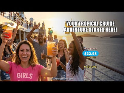 Girls Gone Cruising Tropical Pink Group Cruise Adventure Shirt — T-Shirt - Video Demo