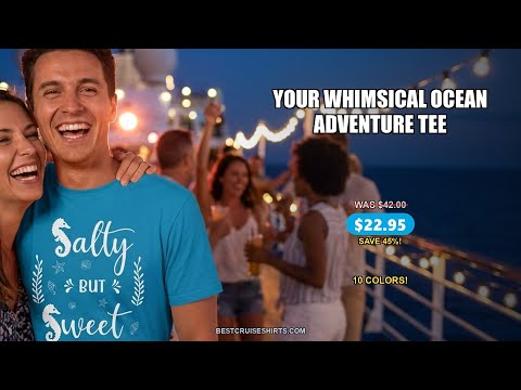 Salty But Sweet Seahorse Ocean Beach Shirt - Whimsical Summer Tee — T-Shirt - Video Demo