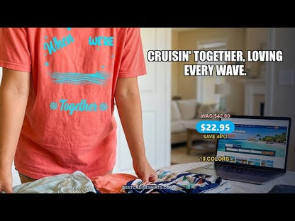 Cruisin Together Romantic Nautical Cruise Couple Shirt Blue and White — T-Shirt - Video Demo