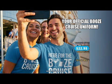 Here For The Booze Cruise Funny Drinking Team Party Shirt — T-Shirt - Video Demo