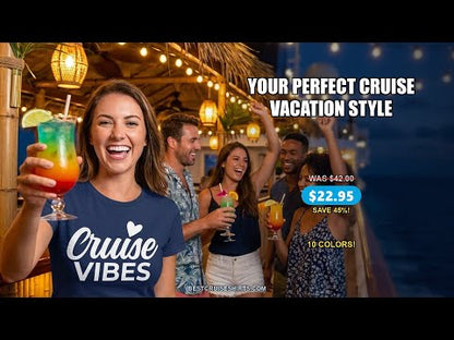 Cruise Vibes Shirt - Bold Script Font With Heart Motif Vacation Style — T-Shirt - Video Demo