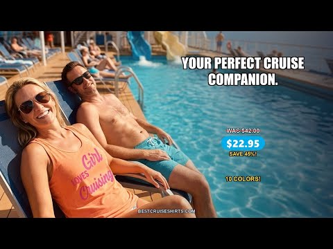 This Girl Loves Cruising - Fun Cruise Ship Shirt With Pink Nautical Art — T-Shirt - Video Demo