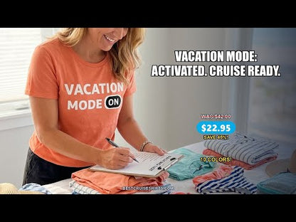 Vacation Mode On Minimalist Switch Graphic Funny Travel Shirt — T-Shirt - Video Demo
