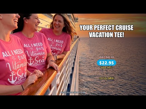 All I Need Is Vitamin Sea Nautical Beach Pun Shirt with Anchor Art — T-Shirt - Video Demo
