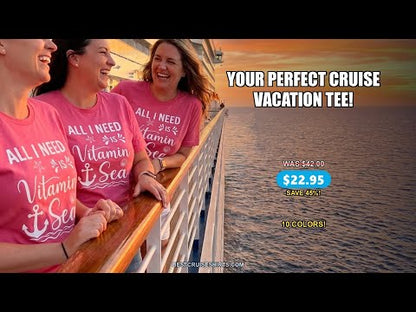 All I Need Is Vitamin Sea Nautical Beach Pun Shirt with Anchor Art — T-Shirt - Video Demo