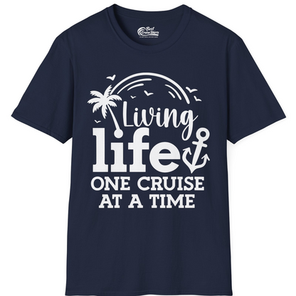 Living Life One Cruise at a Time Palm Tree Anchor Cruise Shirt — T-Shirt T-Shirt – Best Cruise Shirts