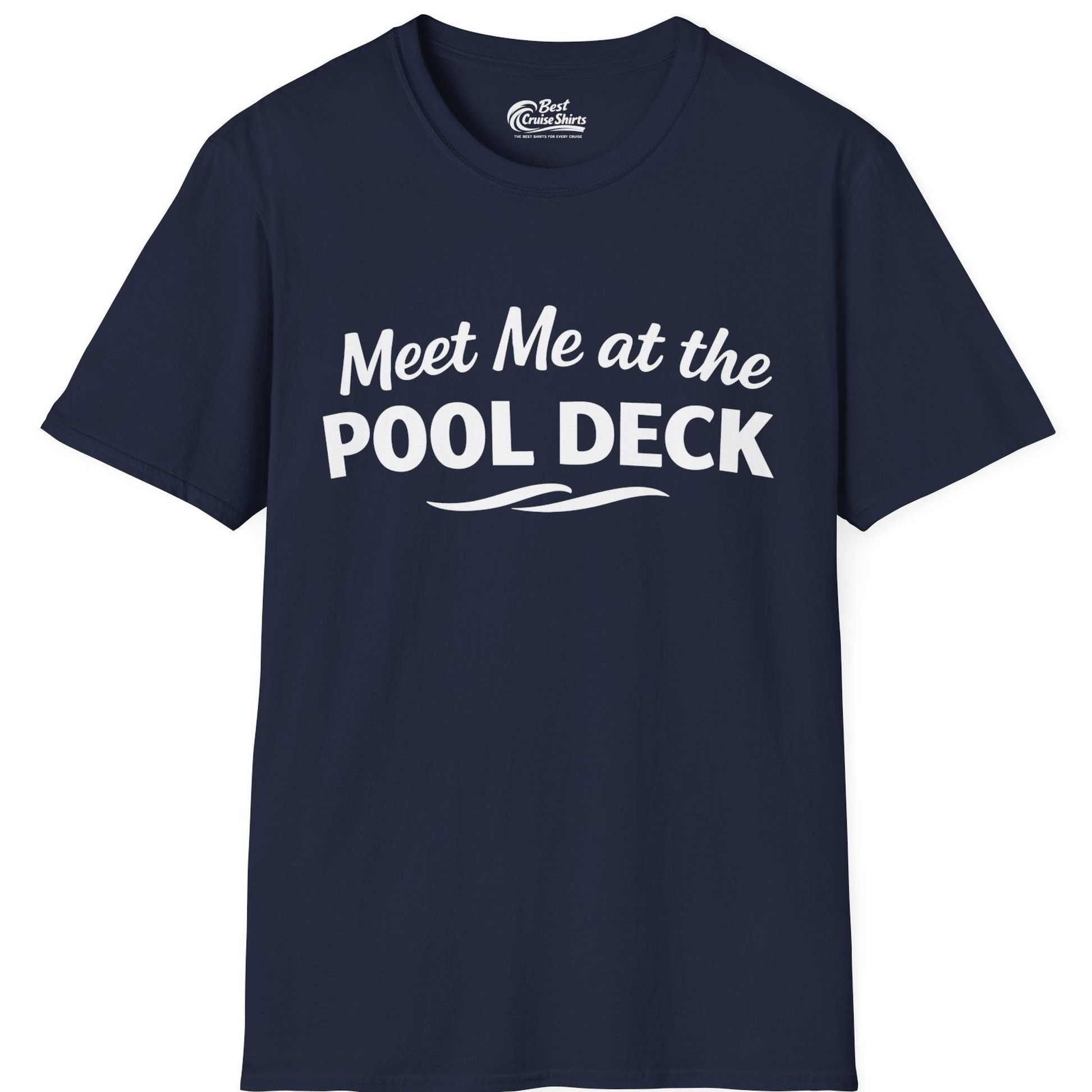 Meet Me At The Pool Deck Bold Fun Poolside Water Wave Shirt — T-Shirt T-Shirt – Best Cruise Shirts