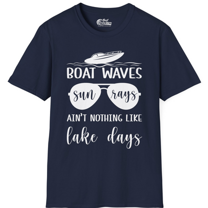 Boat Waves Sun Rays Lake Days Summer Lake Life Shirt — T-Shirt T-Shirt – Best Cruise Shirts