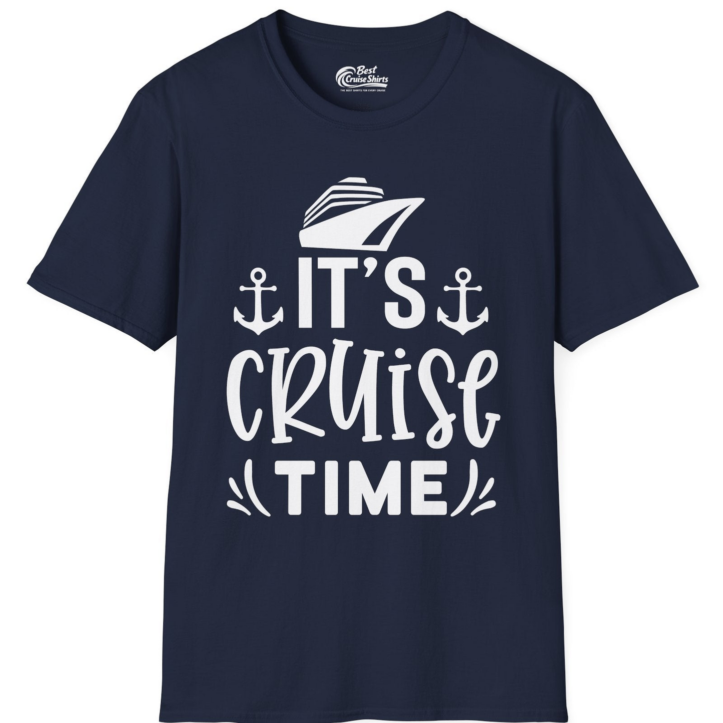 It’s Cruise Time Nautical Shirt With Anchors and Cruise Ship Graphic — T-Shirt T-Shirt – Best Cruise Shirts