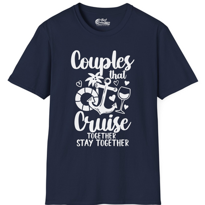 Couples Cruise Together Nautical Romantic Vacation Shirt Design — T-Shirt T-Shirt – Best Cruise Shirts