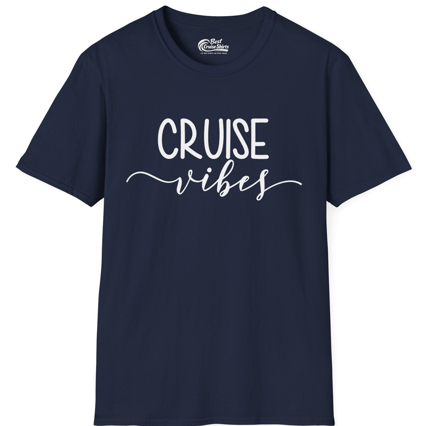 Cruise Vibes Modern Script Typography Shirt for Group Cruise Trips — T-Shirt T-Shirt – Best Cruise Shirts