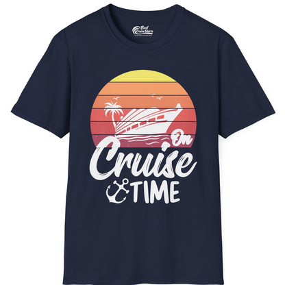 Retro Sunset Cruise Ship Palm Tree Anchor T-Shirt – Best Cruise Shirts