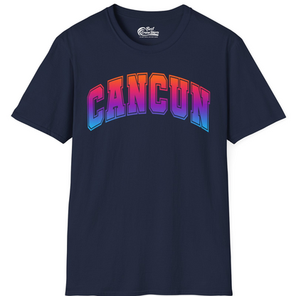 Cancun Mexico Bold Collegiate Style Shirt T-Shirt – Best Cruise Shirts