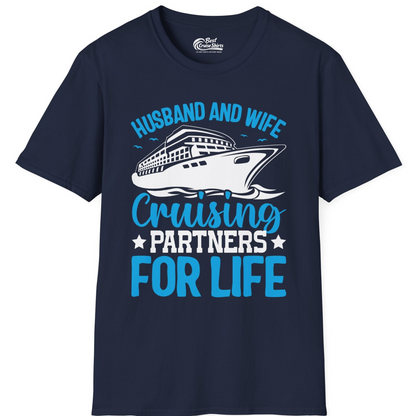 Husband and Wife Cruising Partners for Life Nautical Cruise Shirt — T-Shirt T-Shirt – Best Cruise Shirts