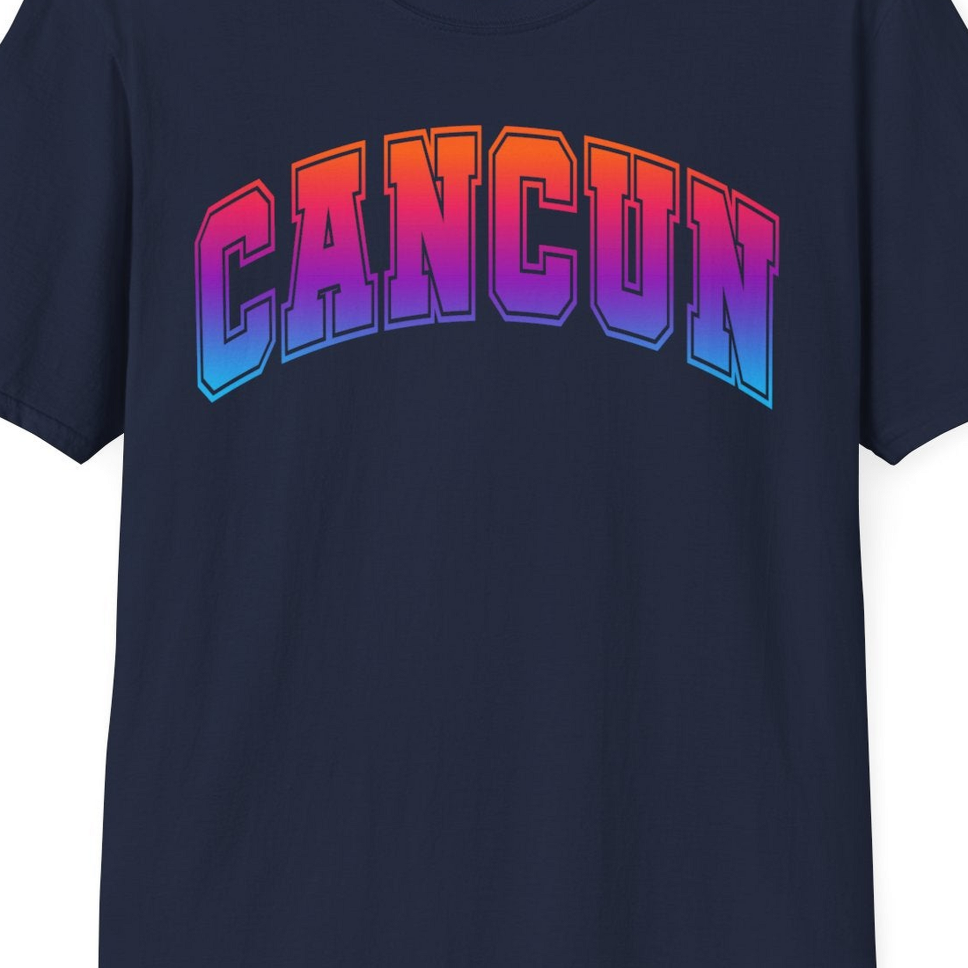 Cancun Mexico Bold Collegiate Style Shirt T-Shirt – Best Cruise Shirts Close Up
