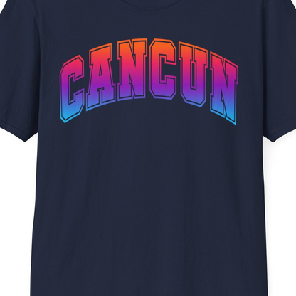 Cancun Mexico Bold Collegiate Style Shirt T-Shirt – Best Cruise Shirts Close Up
