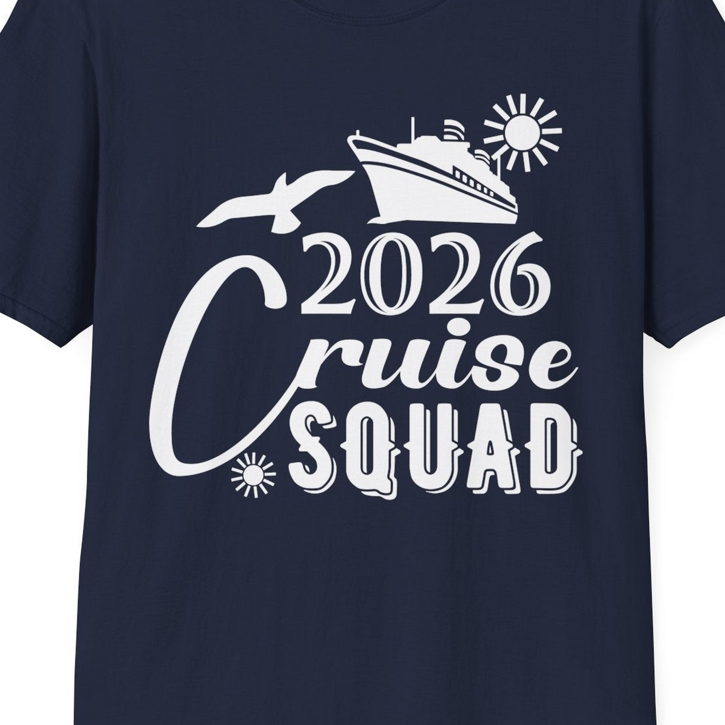 2026 Cruise Squad Shirt Nautical Group Matching Family Vacation Tee — T-Shirt T-Shirt – Best Cruise Shirts Close Up