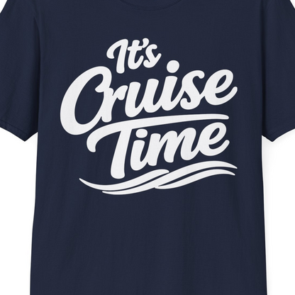 It’s Cruise Time Bold Nautical Wave Typography Cruise Shirt — T-Shirt T-Shirt – Best Cruise Shirts Close Up