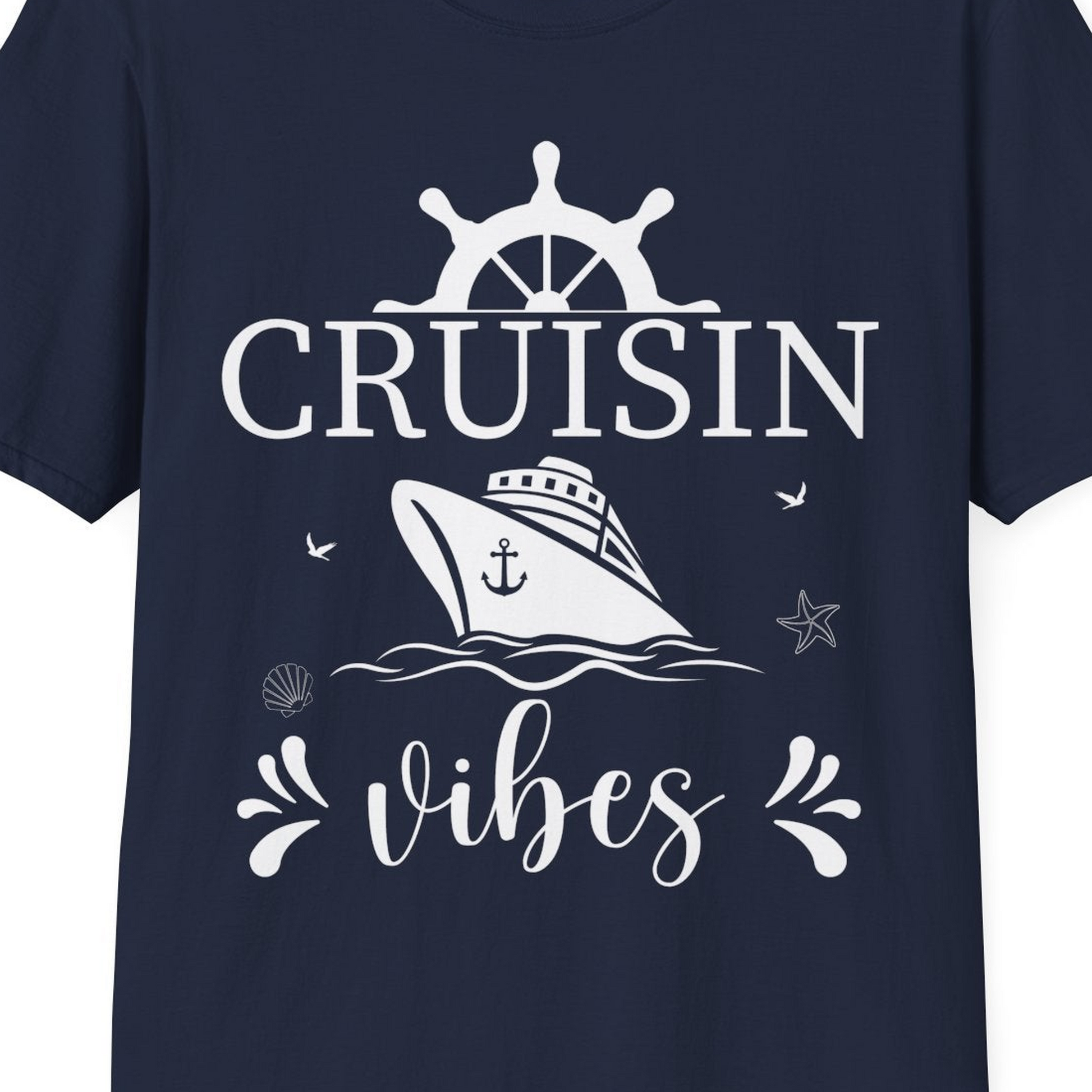 Cruisin Vibes Nautical Ocean Adventure Shirt T-Shirt – Best Cruise Shirts Close Up