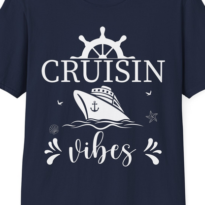 Cruisin Vibes Nautical Ocean Adventure Shirt T-Shirt – Best Cruise Shirts Close Up