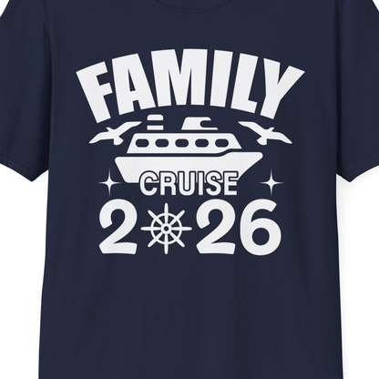 Family Cruise 2026 Matching Nautical Ship Shirt for Group Trips — T-Shirt T-Shirt – Best Cruise Shirts Close Up